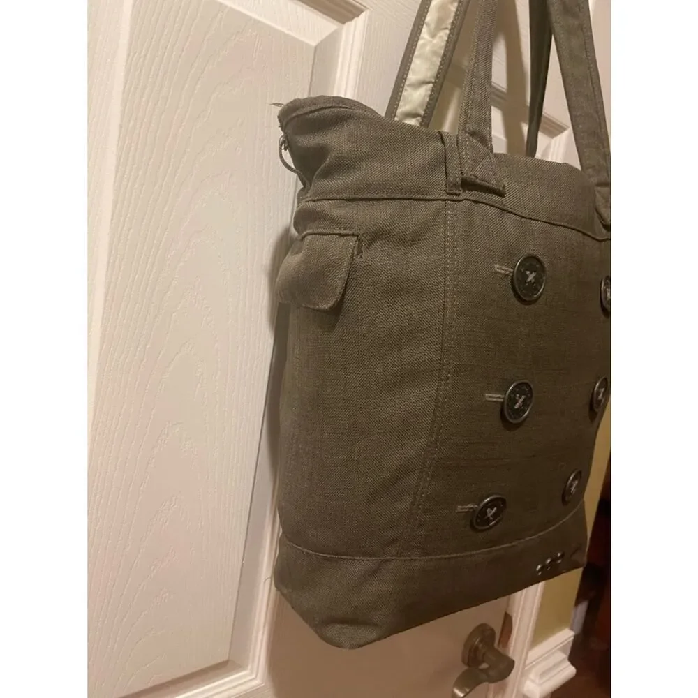 OGIO Canvas Button-Front Tote Bag in Olive Green